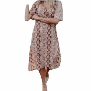 Blue Pepper NWT Snake Skin Wrap Tie Up Dress Boutique Boho Bohemian1BB8